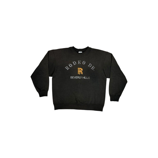 Vintage Hanes Sweater Rodeo Drive Beverly Hills Mens Large Black Made In USA