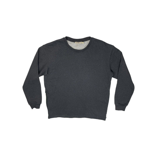 WHYRED Mens Crew Neck Jumper Grey Mens Medium Side Zips