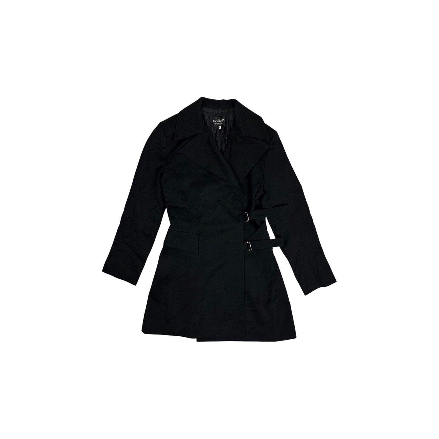 Vintage John Richmond Woman Black Wool Blazer Jacket UK8 Made In England