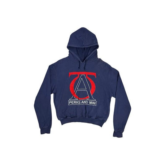 PAM Perks And Mini Logo Hoodie Unisex Small Navy Blue Embroidered