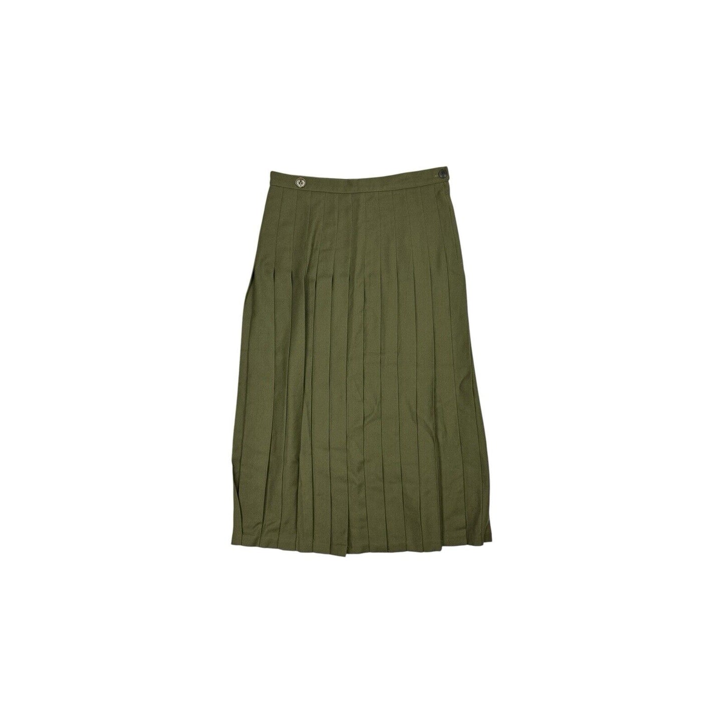 Vintage Valentino Sport Pleat Skirt 29w Khaki Green Made In Italy NWT 80’s