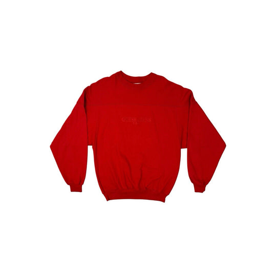 Vintage Guess Jeans USA Logo Sweater Red Medium 80s Georges Marciano Made In USA