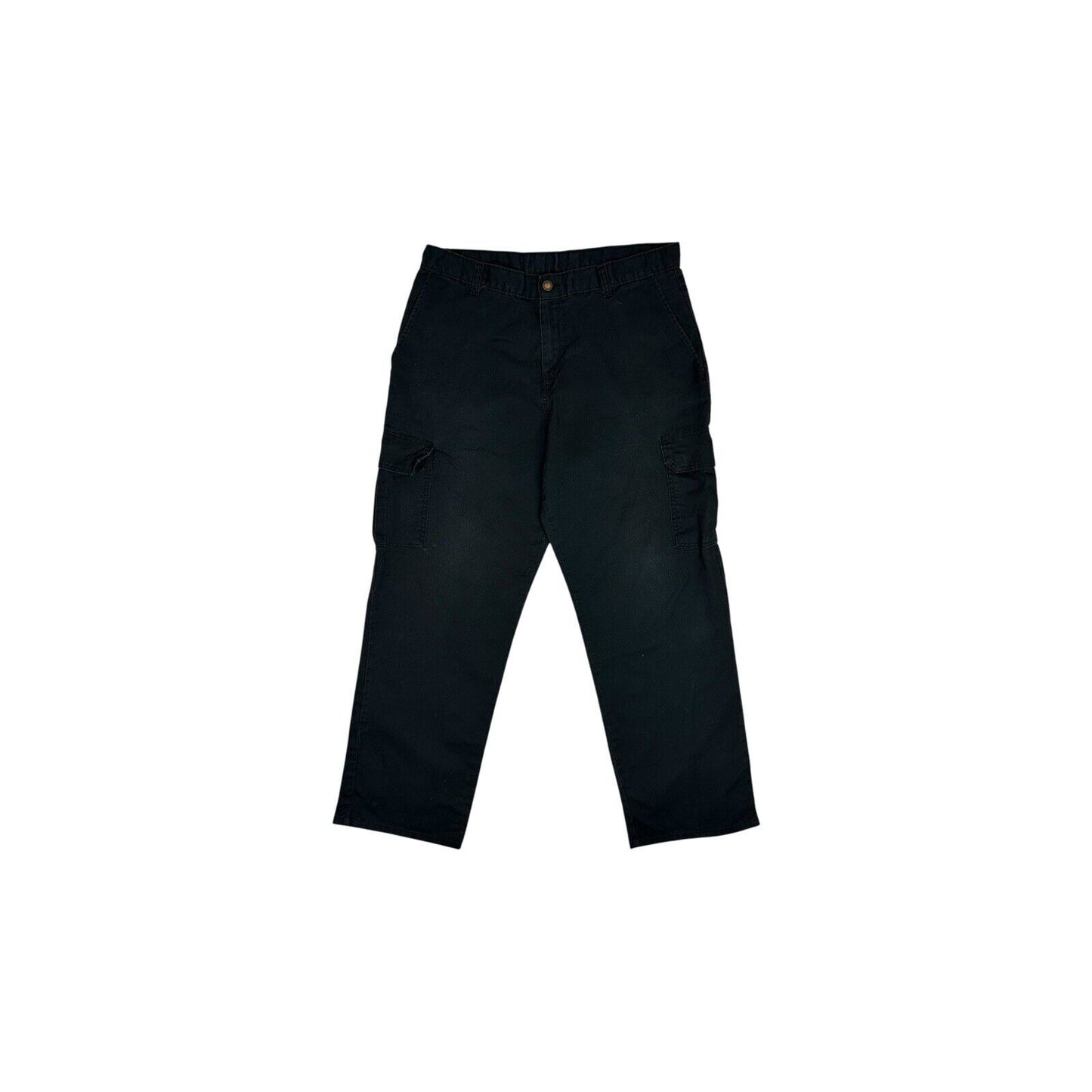 Vintage Dickies Black Cargo Trousers Mens 34w 30l Relaxed Straight Leg