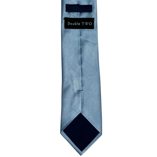 Vintage Double Two Subtle Stripe Blue Silk Tie