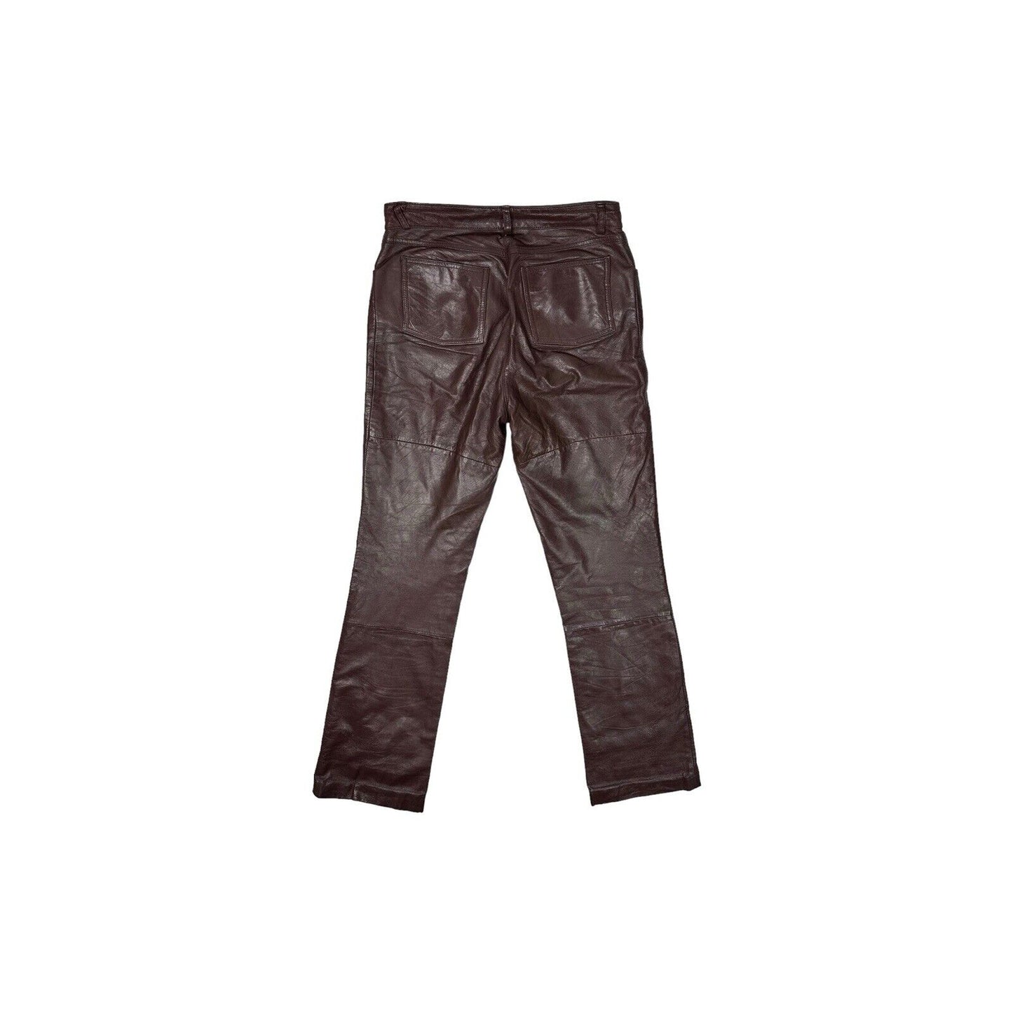 80’s Vintage Leather Trouser Womens 28w 30l Brown