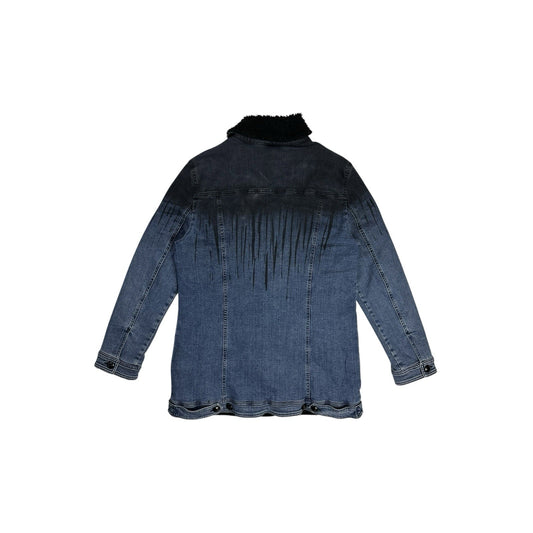 Love Moschino Denim Jacket Women’s UK12 US8 Sherpa Lining Made In Italy