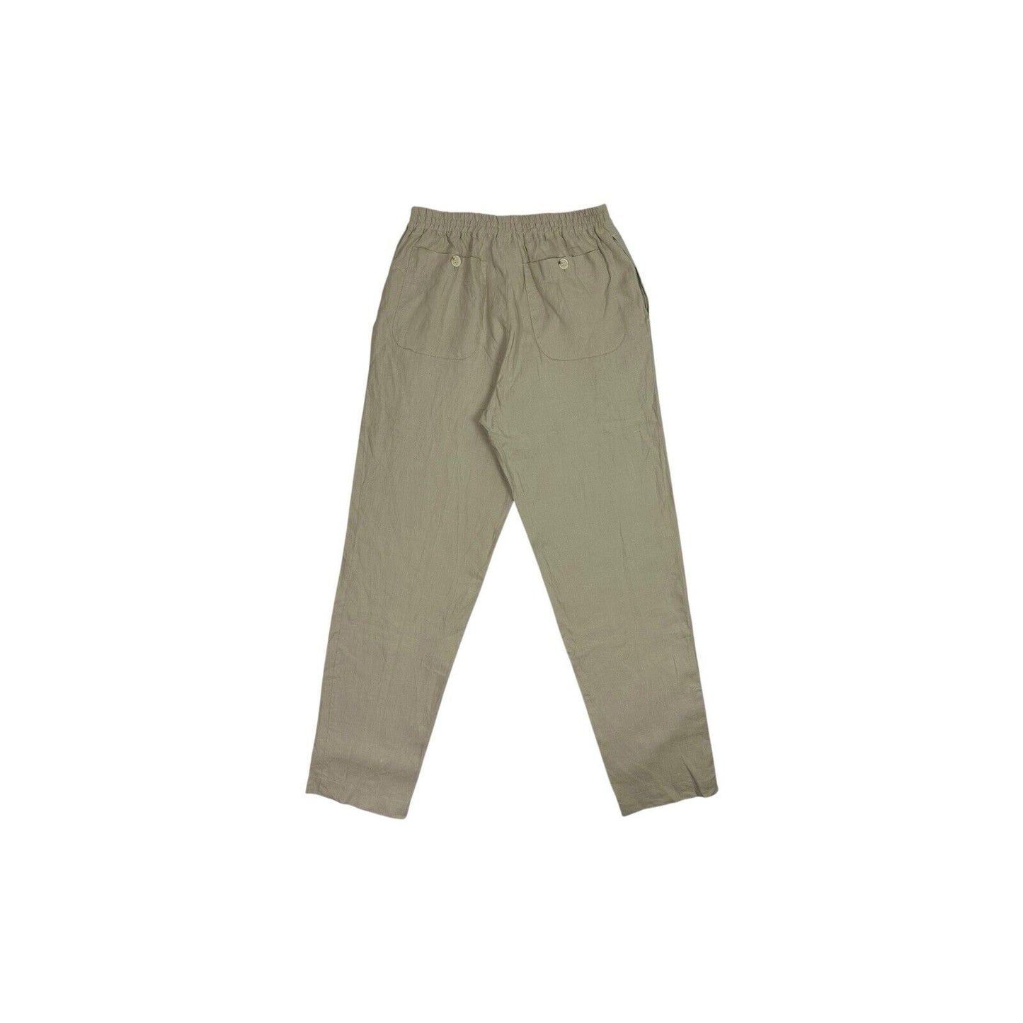 Vintage Kenzo Homme Beige Linen Trousers Men’s Medium Adjustable Waist