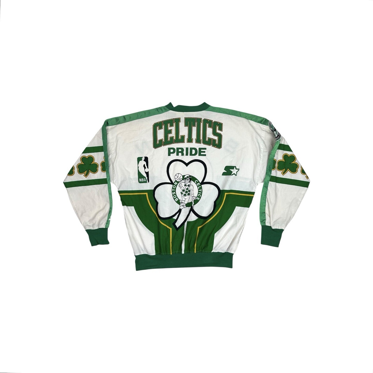 Vintage Starter Boston Celtics Sweater Men’s Medium White And Green Rare