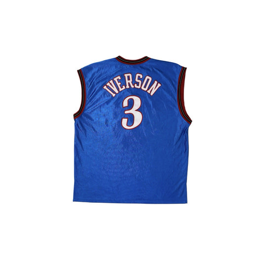Vintage Philadelphia 76ers Champion Jersey Allen Iverson Men’s XXL Made In Korea