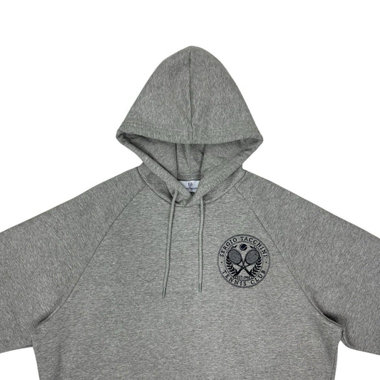NWT Sergio Tacchini Circolo Pullover Hoodie Mens Large Grey Embroidered