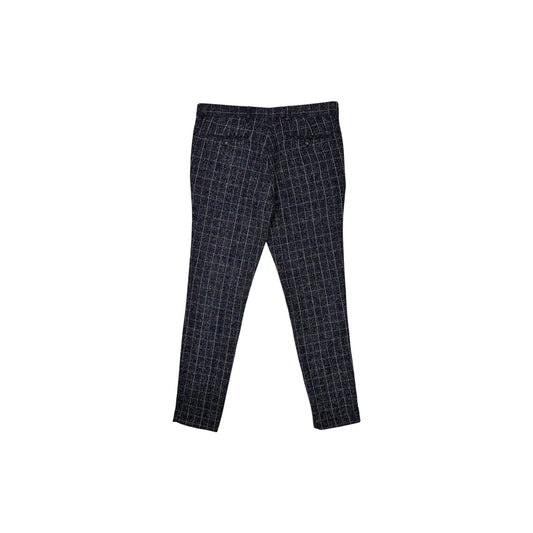 Gianni Feraud Slim Leg Check Wool Trousers 34w 32l Men’s Grey Black