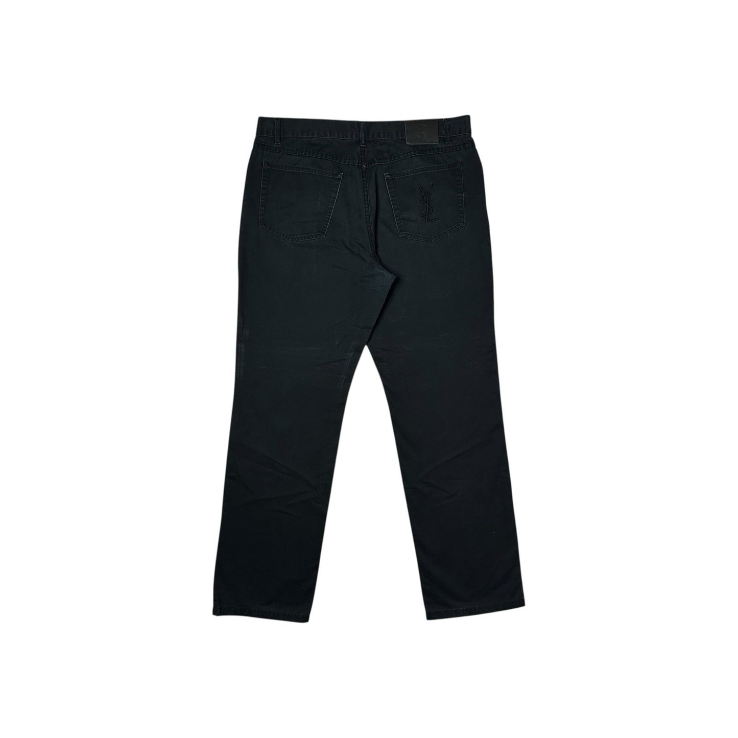 Vintage Yves Saint Laurent Trousers Black Men’s 36w 34l Embroidered YSL Logo
