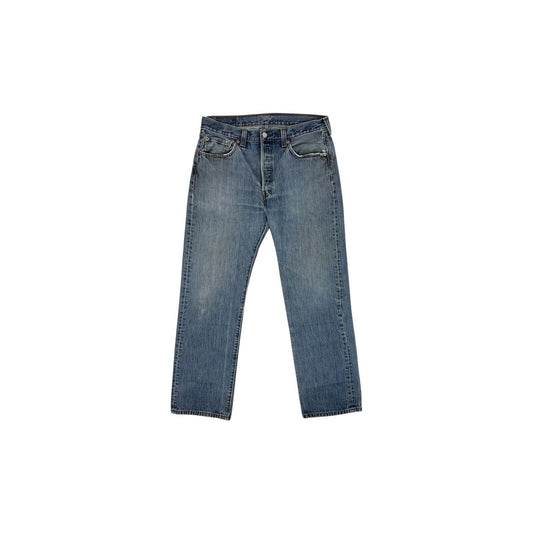 Vintage Levi’s 501 Blue Denim Jeans Mens 34w 32l Straight Leg Distressed