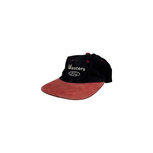 Vintage Ford Masters Cap Embroidered 90’s Black And Red Cap Suede Adjustable