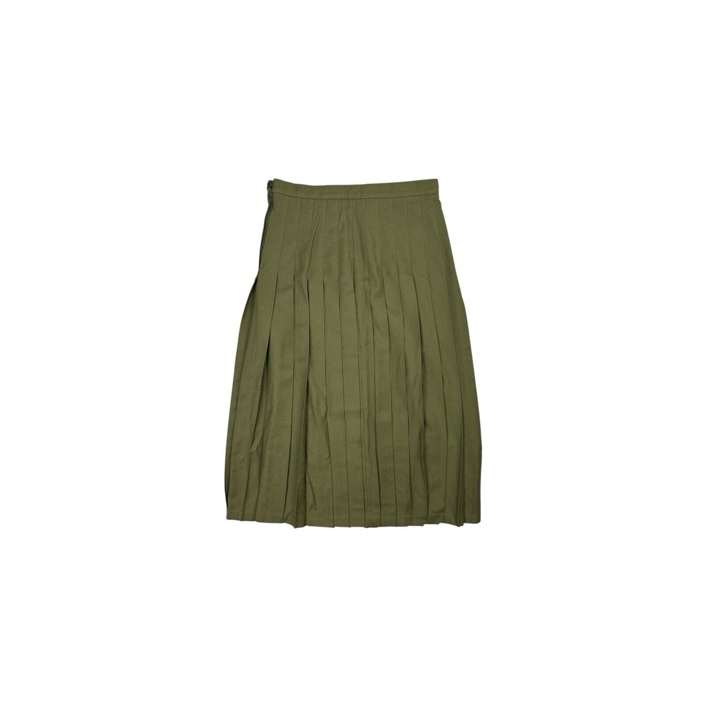 Vintage Valentino Sport Pleat Skirt 29w Khaki Green Made In Italy NWT 80’s