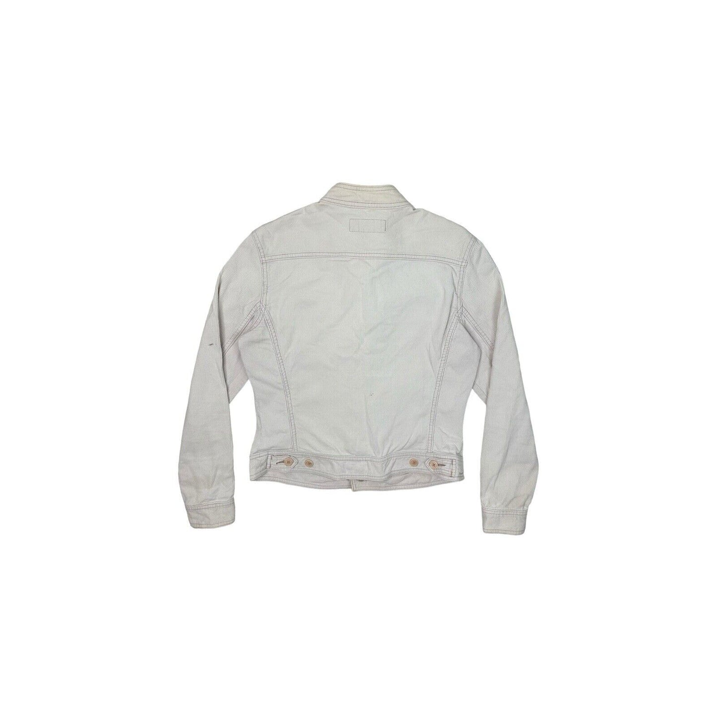 00’s French Connection Corduroy Ribbed Jacket Cream Womens Medium