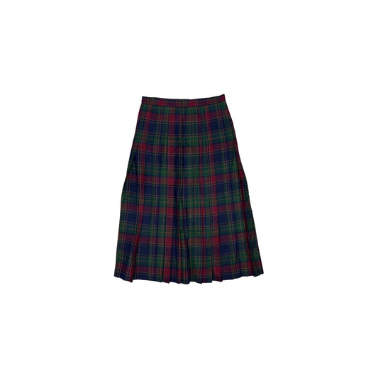 Vintage Valentino Sport Pleat Skirt 28w Red & Blue Tartan Made In Italy NWT 80’s