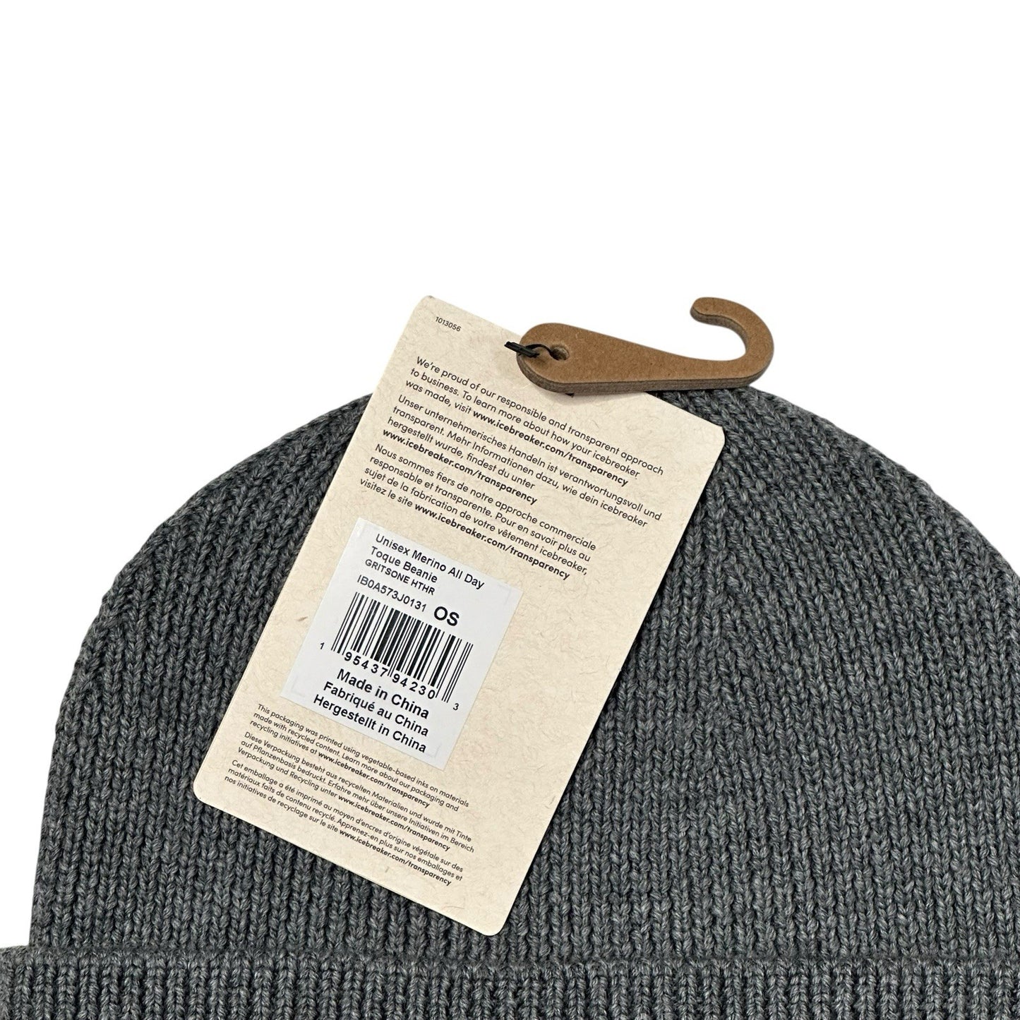 NWT Icebreaker Beanie Unisex Grey Merino Wool One Size Fits All