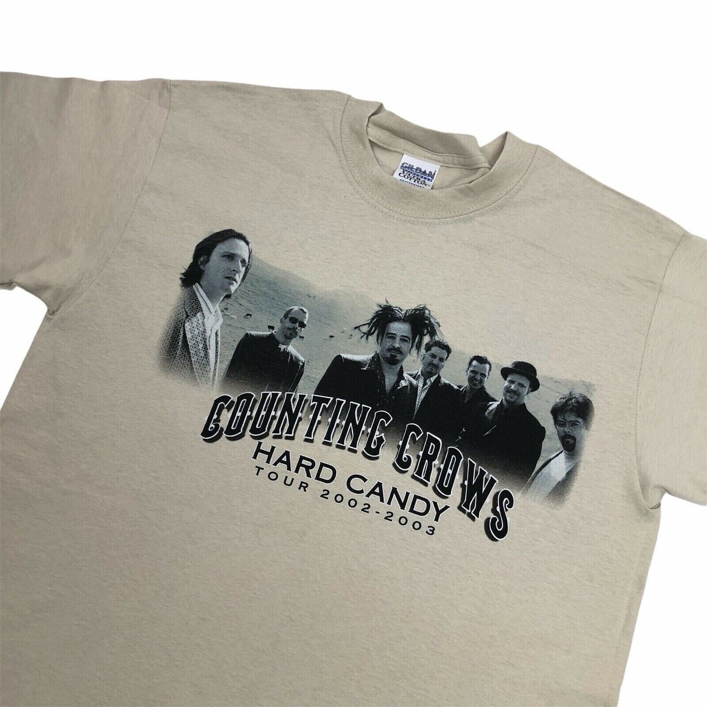 Vintage Counting Crows Hard Candy Tour T-Shirt Mens Medium Gildan Stone Beige