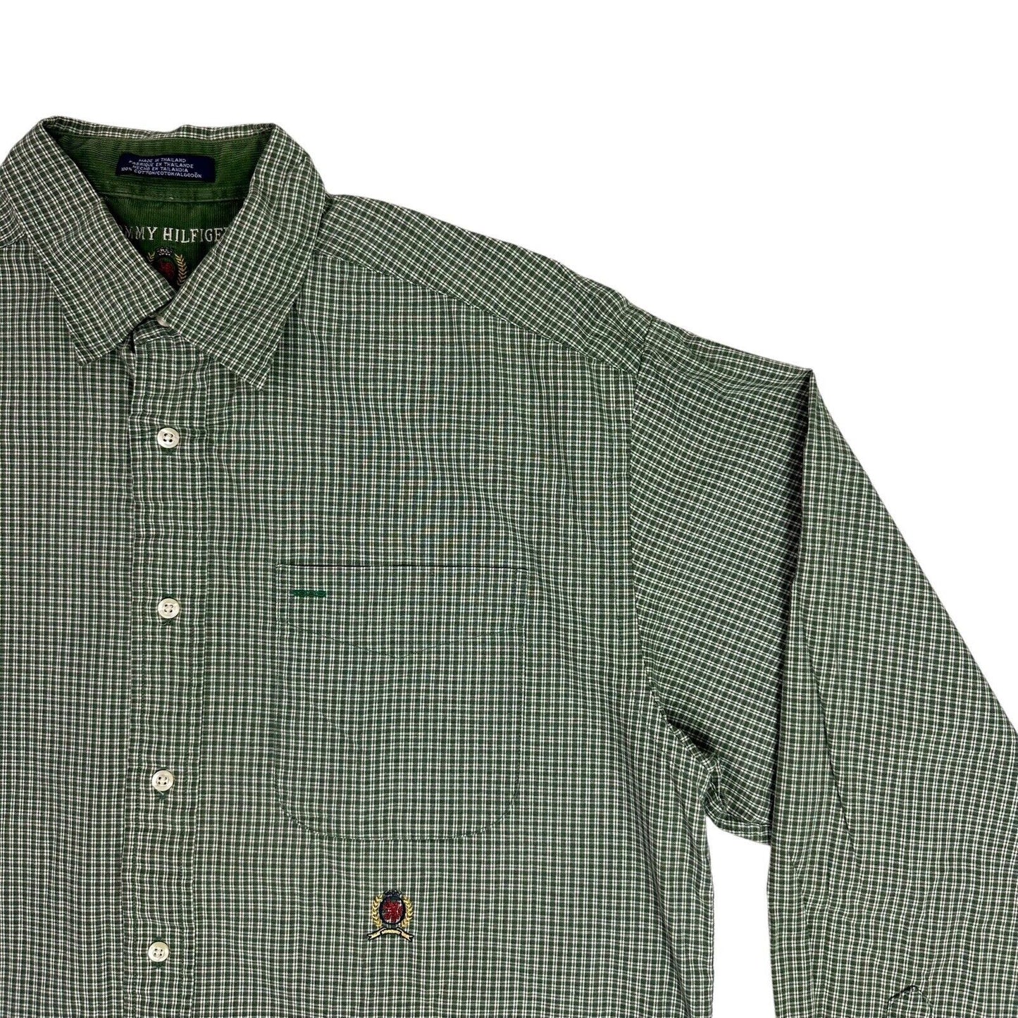 Vintage Tommy Hilfiger Check Shirt Medium Green