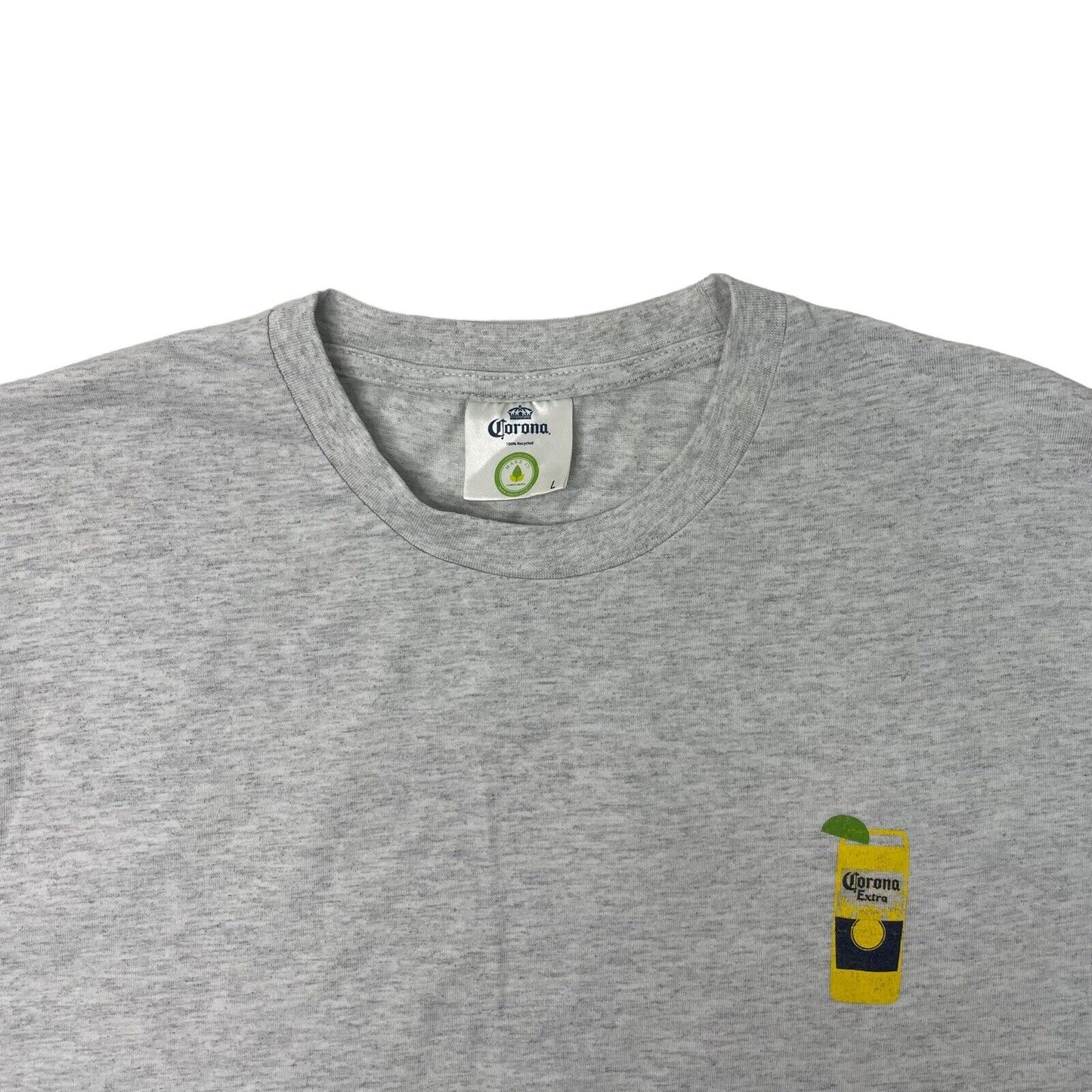 Vintage Corona Extra Beer T-Shirt Mens Large Grey And Navy Blue