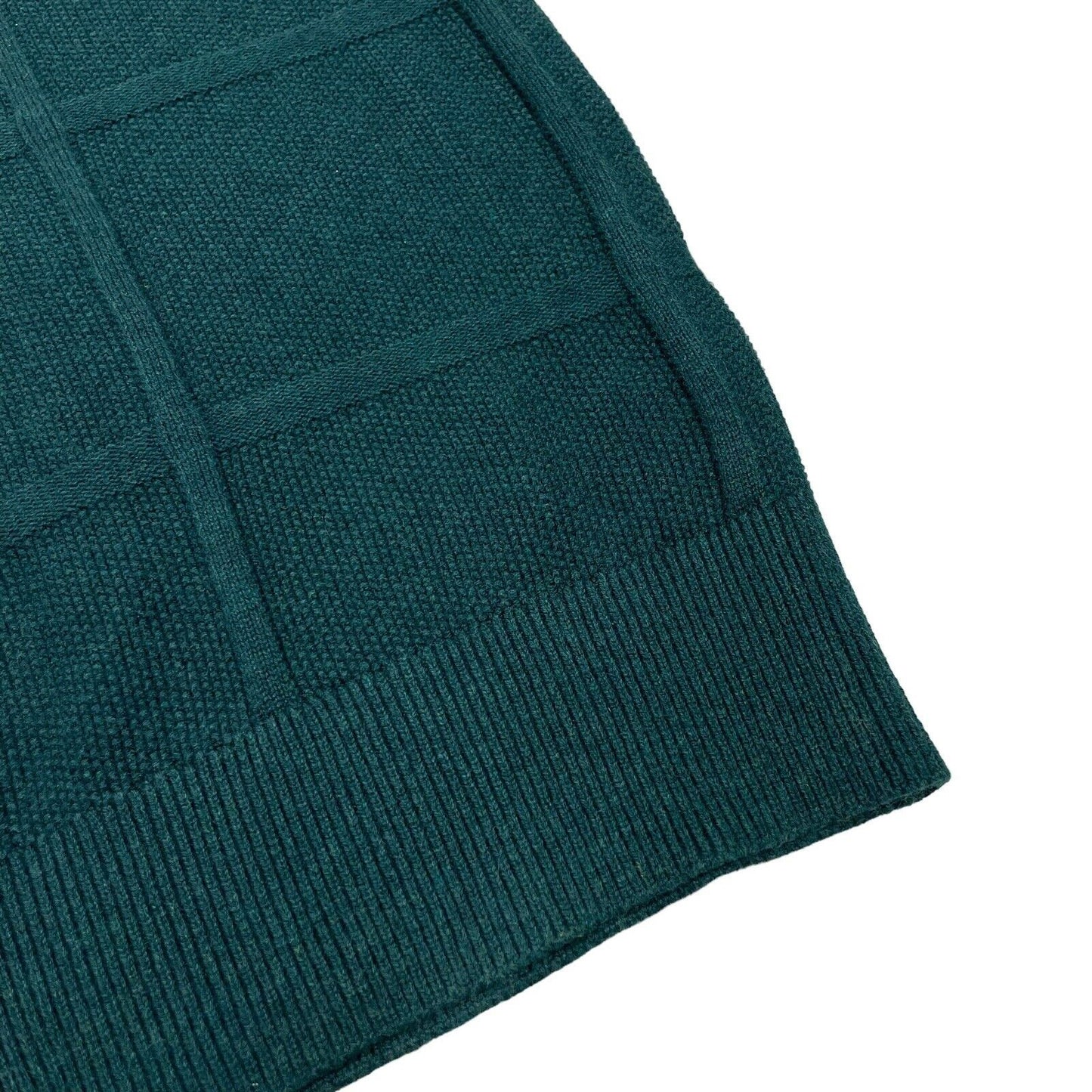 Aime Leon Dore Polo Top Windowpane Cardigan Short Sleeve Green Men's Large
