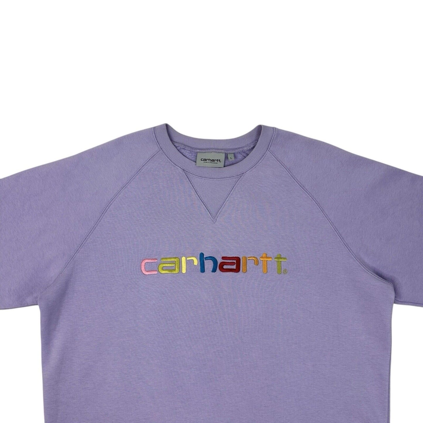 2018 Carhartt WIP x Oi Polloi Chase Sweat Mens Large Purple Embroidered Jumper