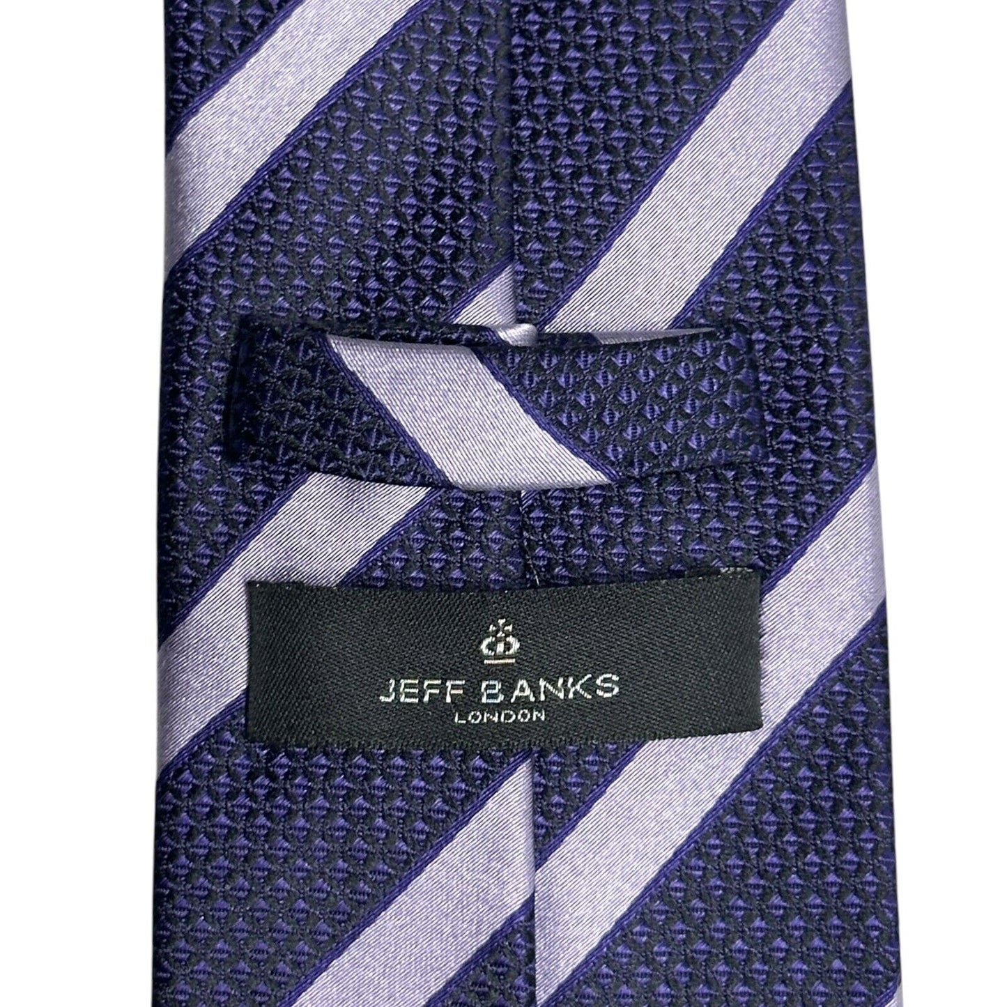 Jeff Banks Stripe Pattern Silk Tie Purple And Lilac