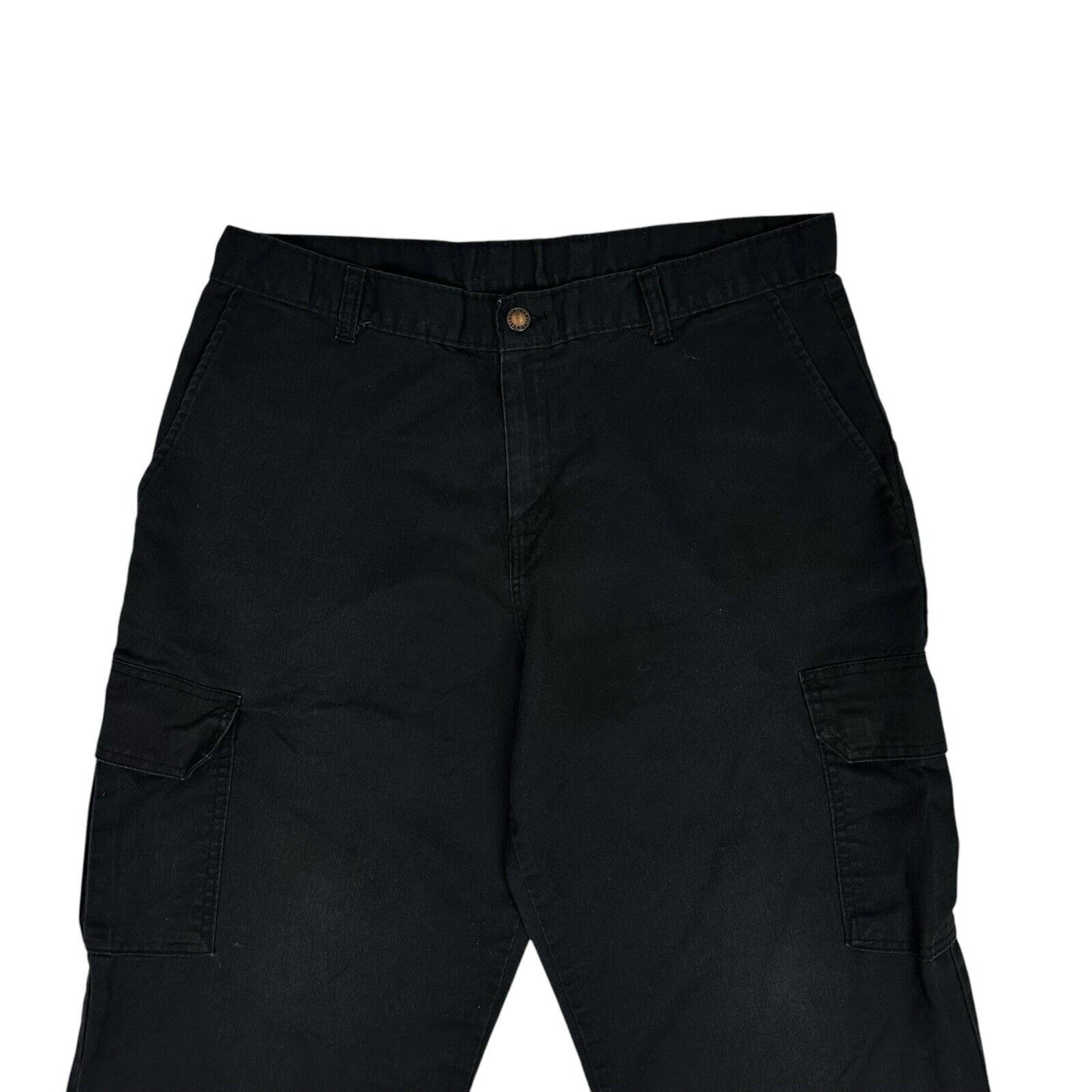 Vintage Dickies Black Cargo Trousers Mens 34w 30l Relaxed Straight Leg