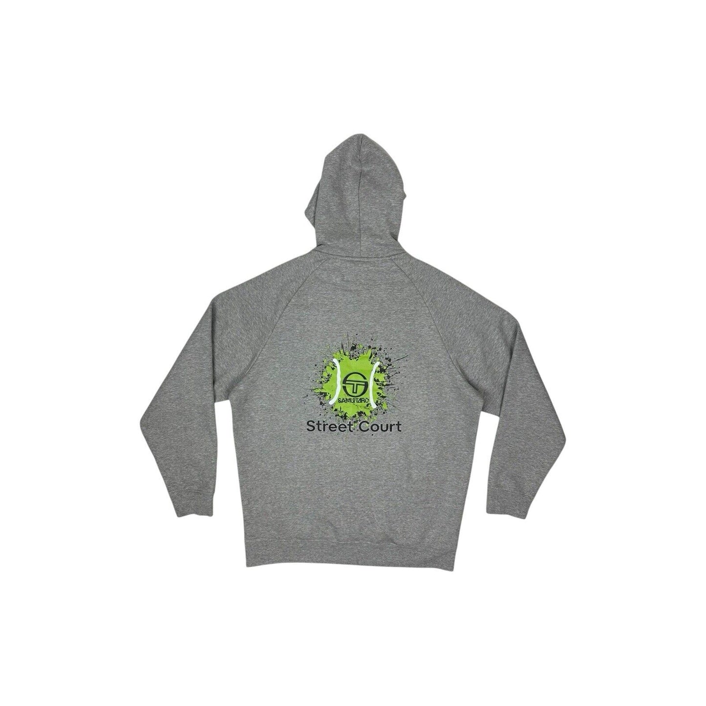 NWT Sergio Tacchini Circolo Pullover Hoodie Mens Large Grey Embroidered