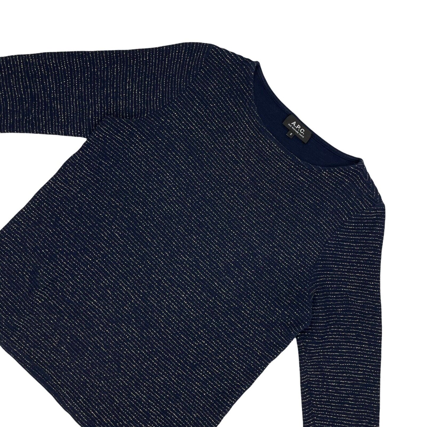APC Long Sleeve Top Navy And Gold Womens Small