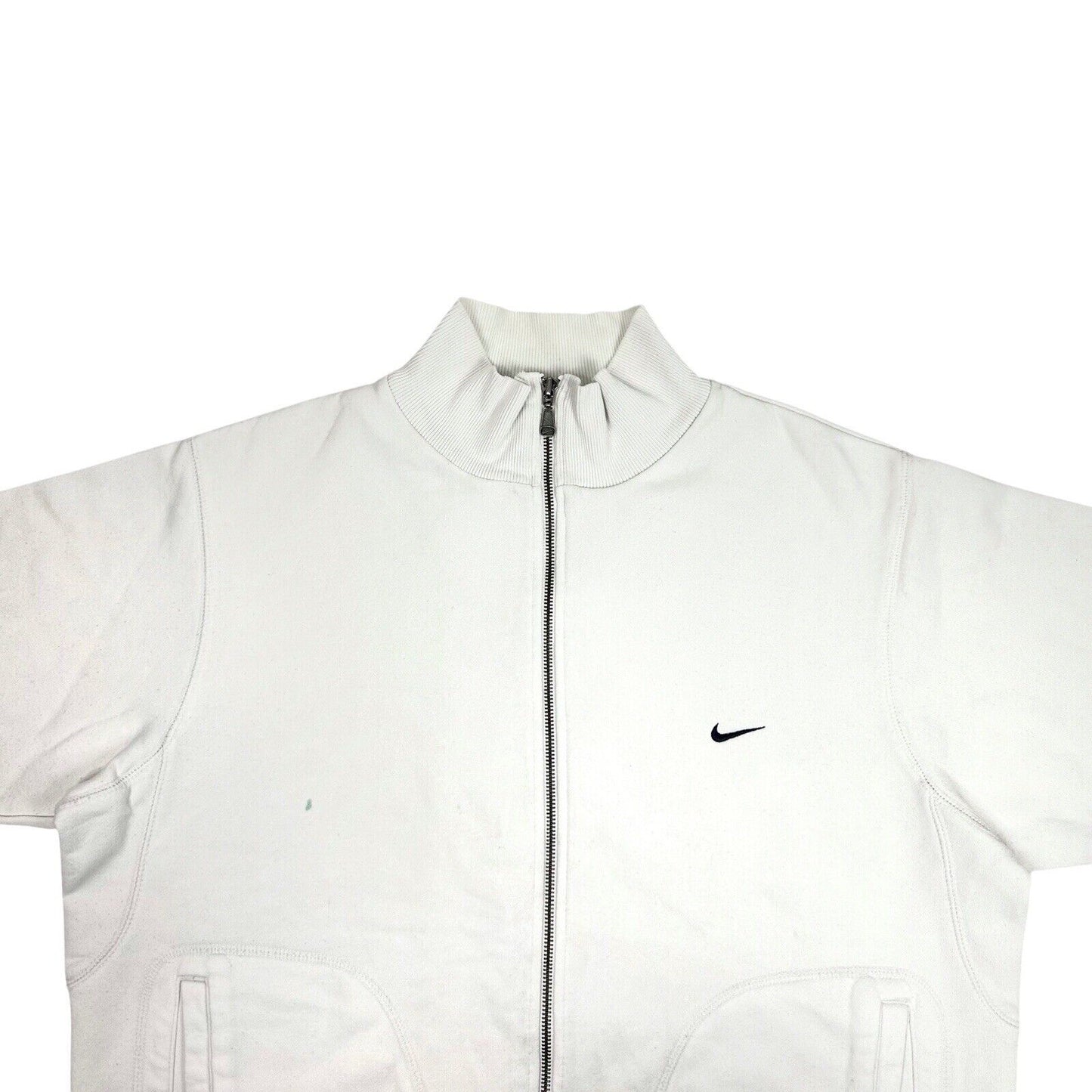 Vintage Nike Zipped Sweater White Men’s Large Embroidered Swoosh