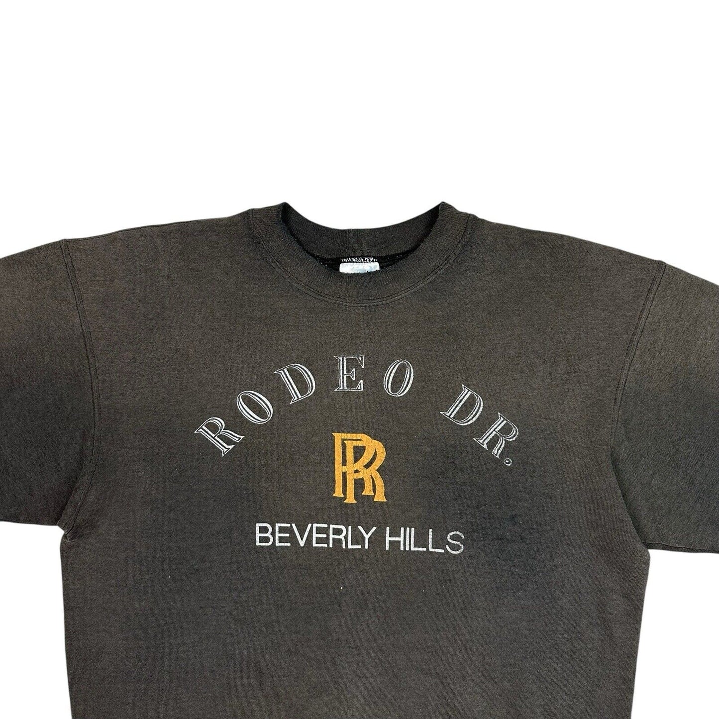 Vintage Hanes Sweater Rodeo Drive Beverly Hills Mens Large Black Made In USA