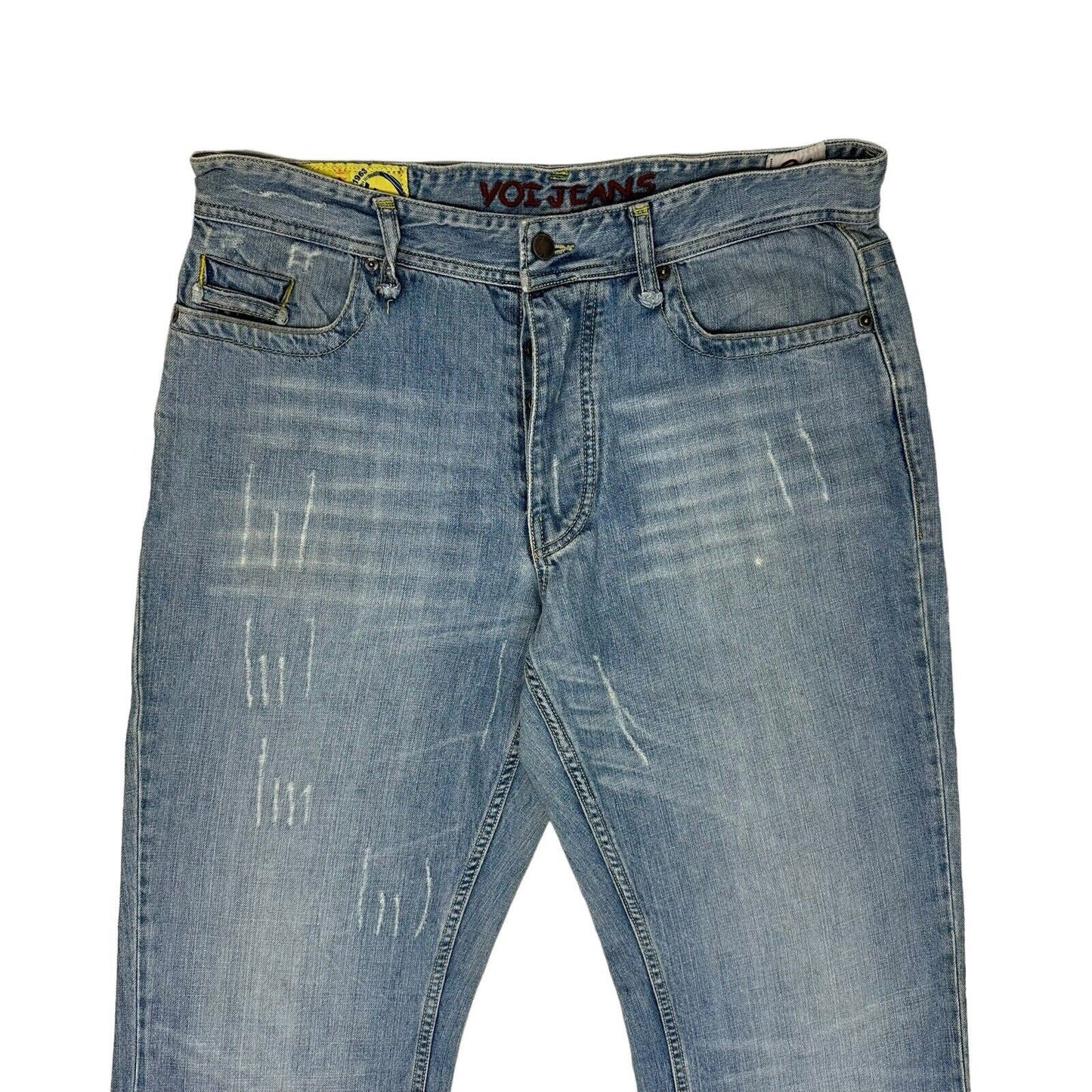 Vintage Voi Jeans Mens 34w 31l Blue Denim Distressed