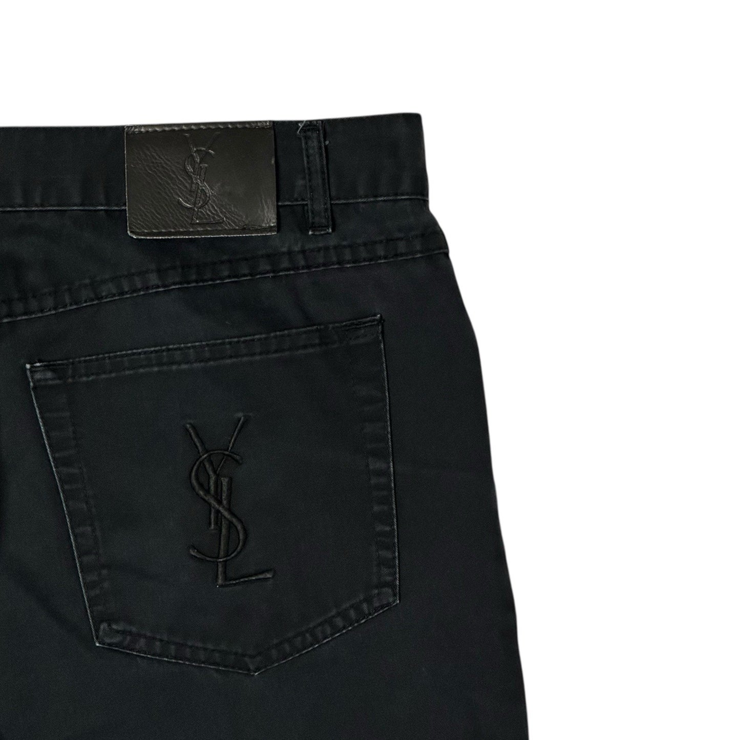 Vintage Yves Saint Laurent Trousers Black Men’s 36w 34l Embroidered YSL Logo