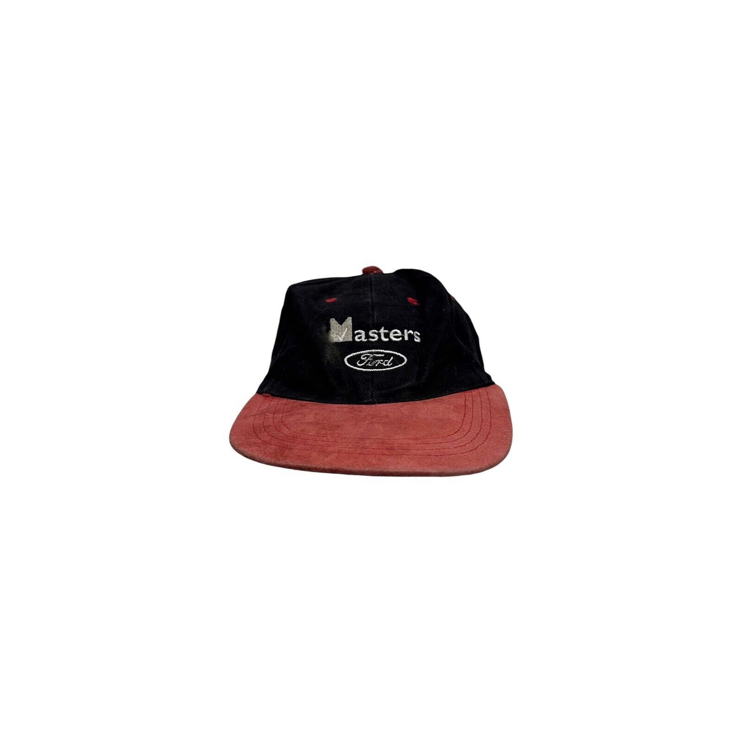 Vintage Ford Masters Cap Embroidered 90’s Black And Red Cap Suede Adjustable