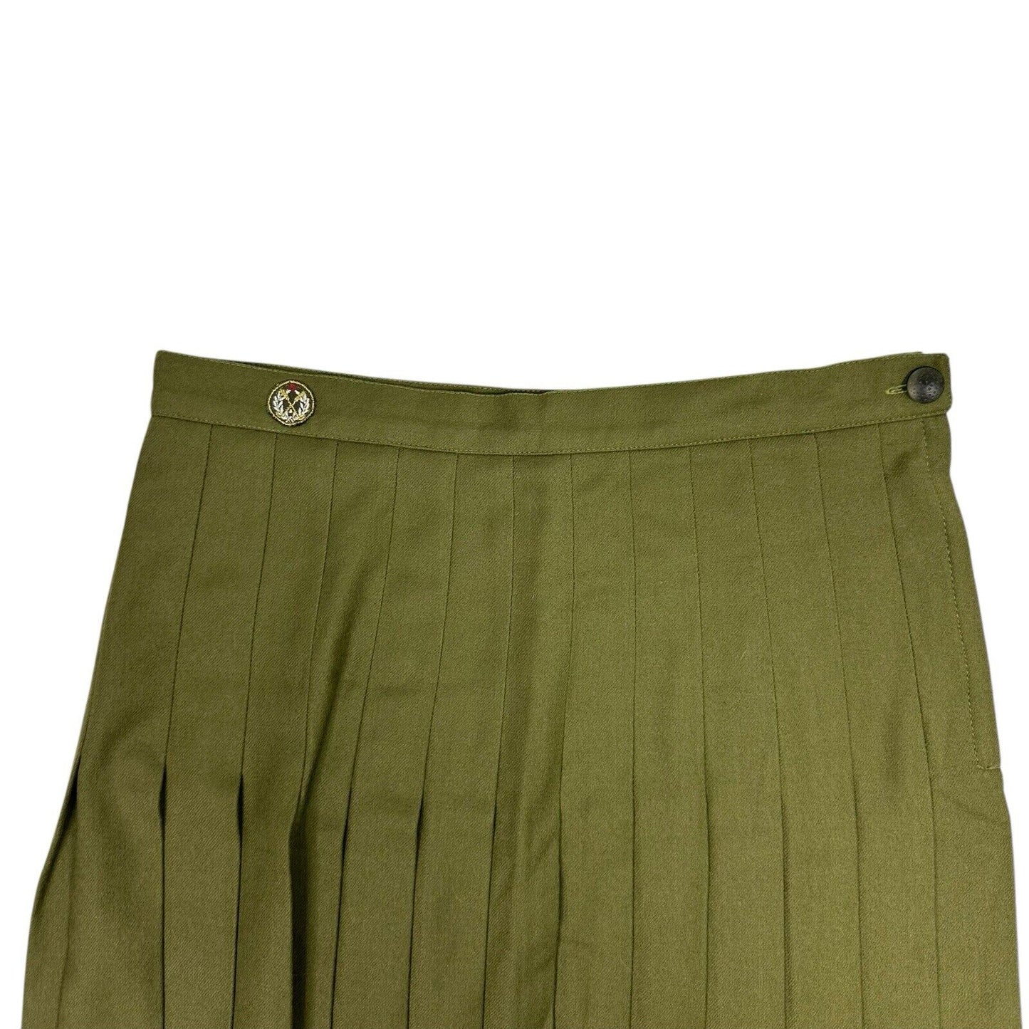 Vintage Valentino Sport Pleat Skirt 29w Khaki Green Made In Italy NWT 80’s