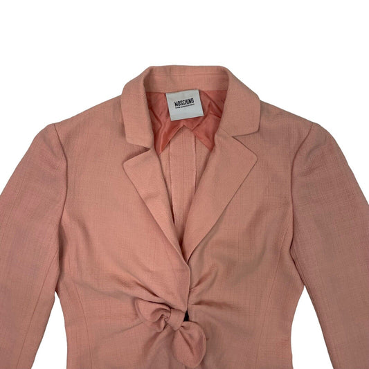 Vintage Moschino Pink Bow Blazer Jacket Women's UK8 Cheap & Chic 00s y2k