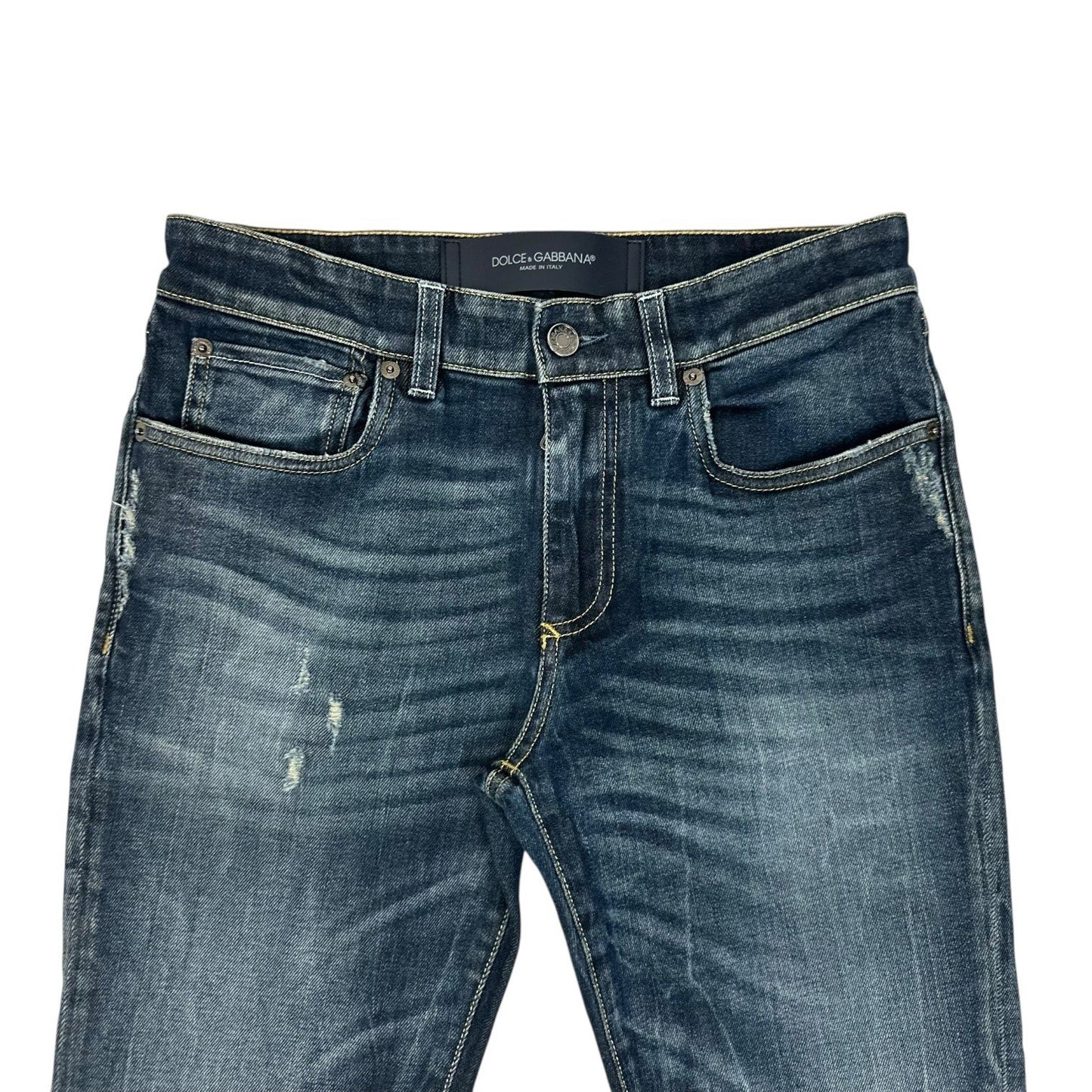 Dolce And Gabbana Jeans IT44 Men’s Blue Denim Made In Italy Slim Fit Distressed