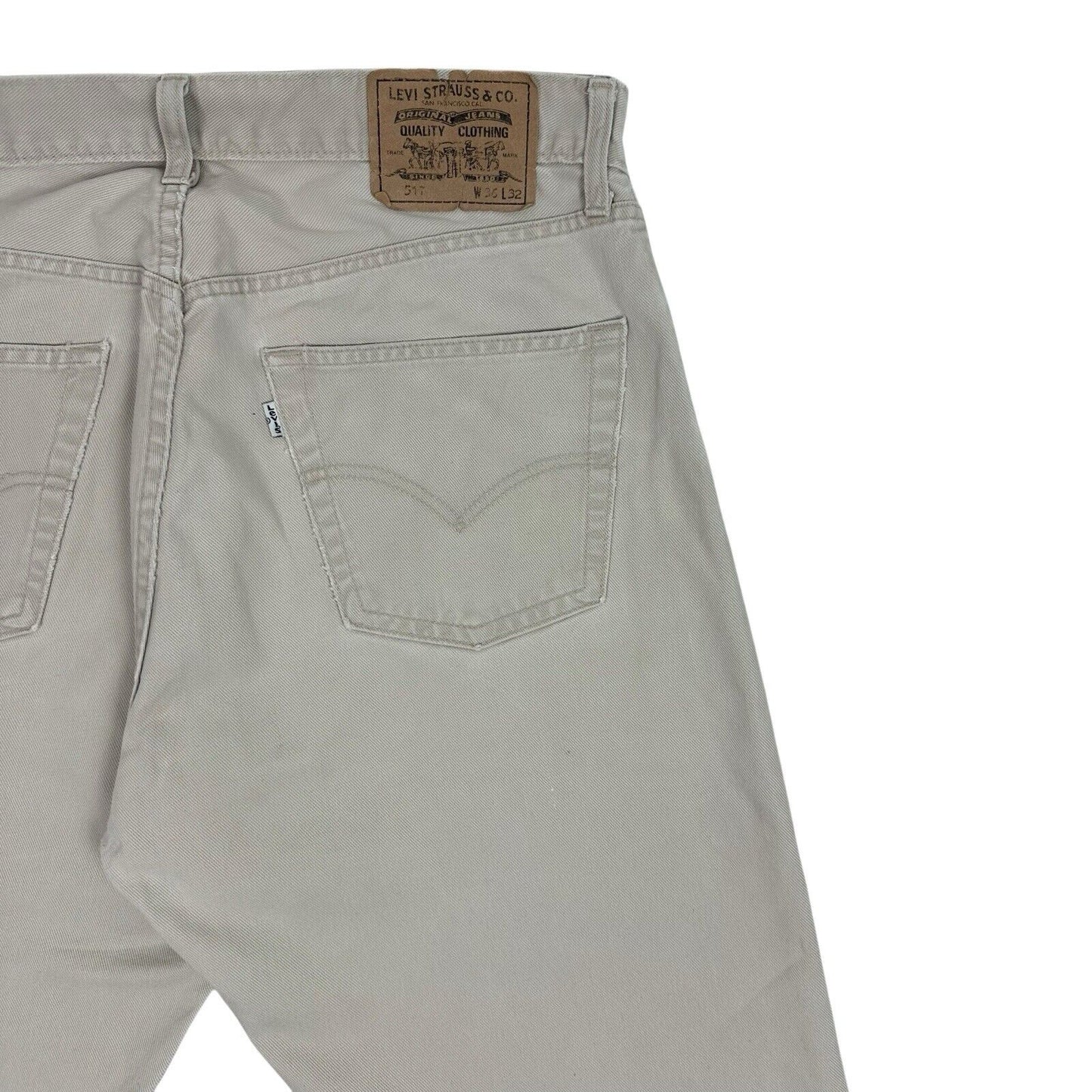 Vintage Levi’s 517 Straight Leg Jeans 36w 32l Light Beige Denim 90's