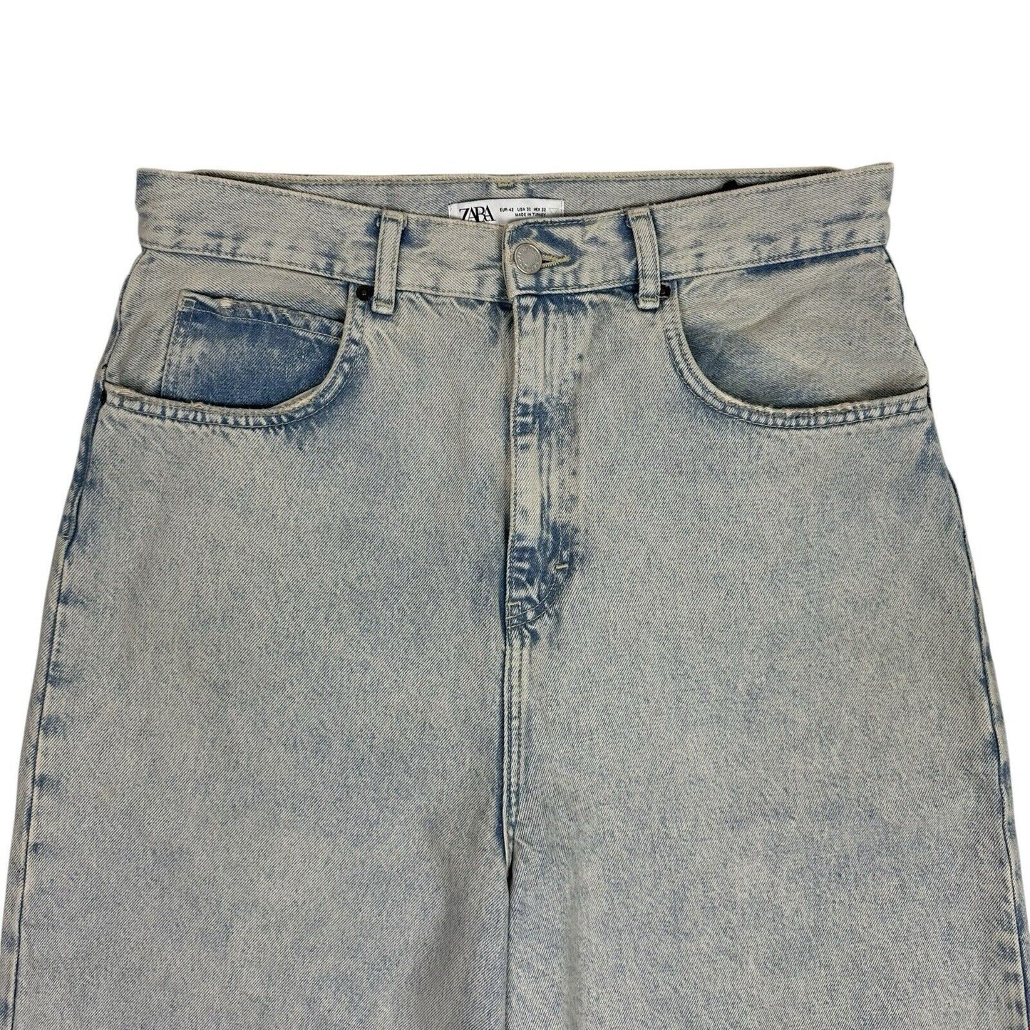 Zara Oversized Baggy Jeans Men’s 32w 30l Faded Blue Distressed