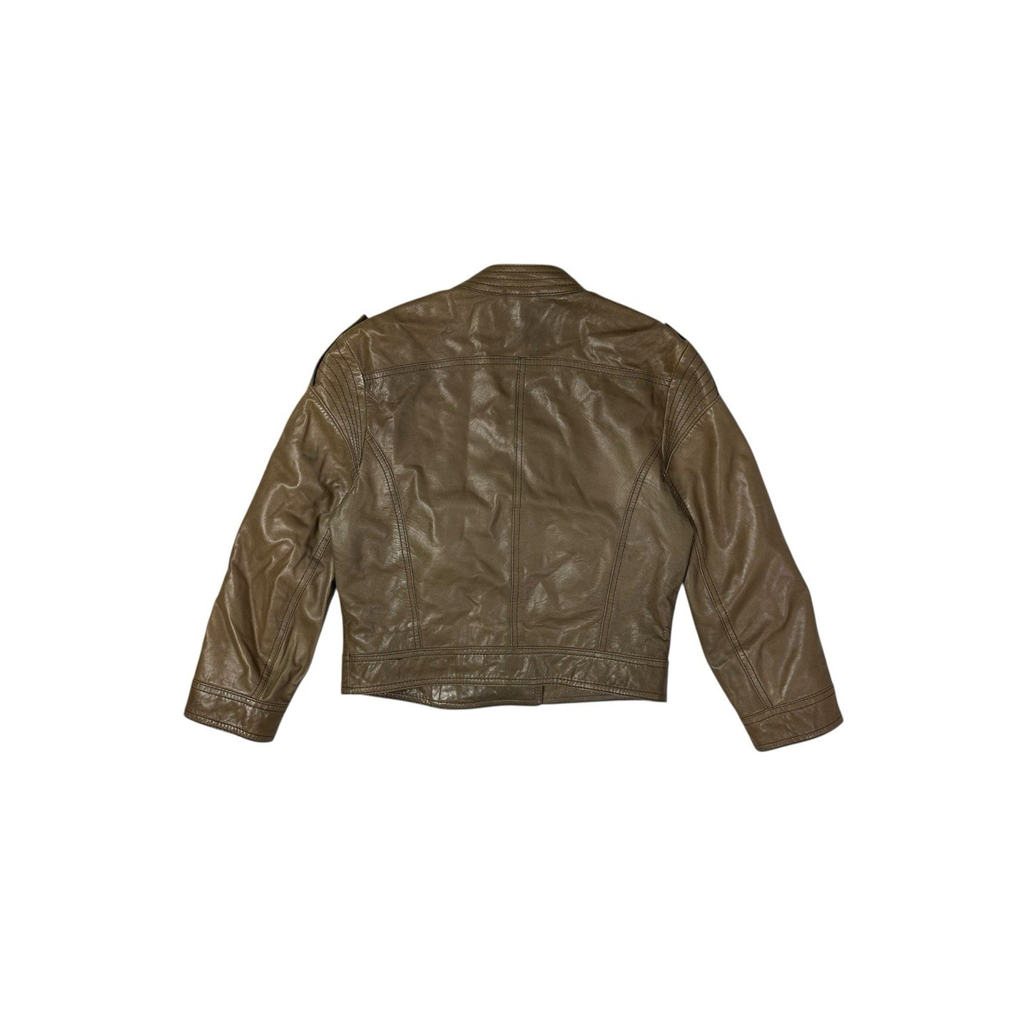 AW09 Matthew Williamson x H&M Leather Biker Jacket Brown Women’s Small