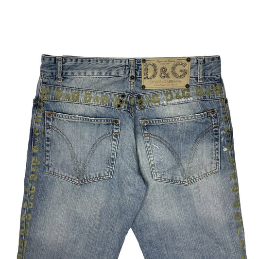 00’s Dolce & Gabbana Blue Denim Jeans Mens 31w 31l Made In Italy