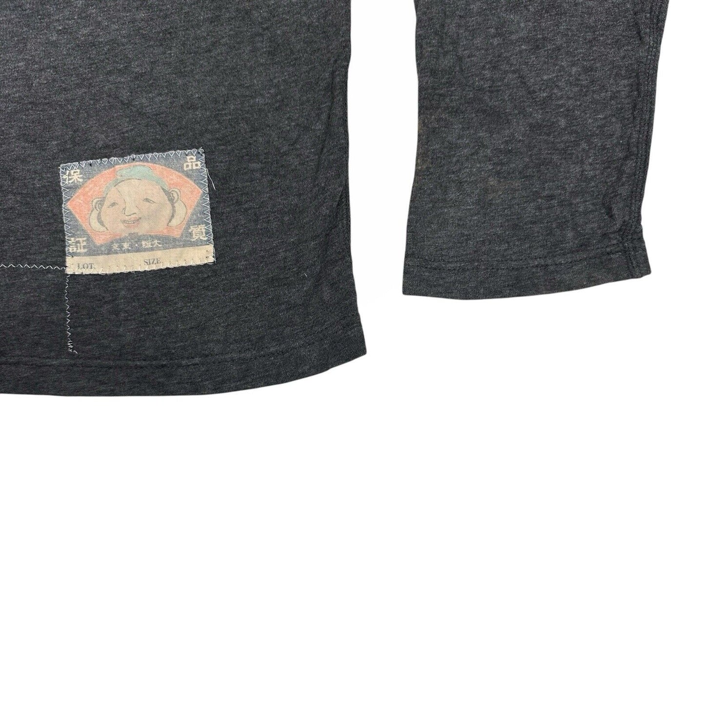 00’s Evisu Godhead Lightweight Jumper Grey Mens XXL Graphic Logo Design