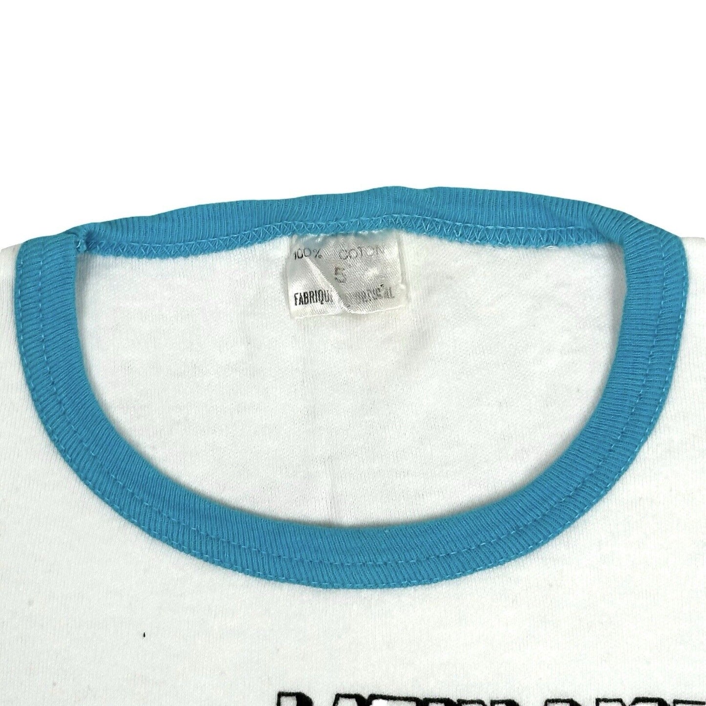 Vintage Latin America T-Shirt Mens Small White And Blue Ringer 80’s