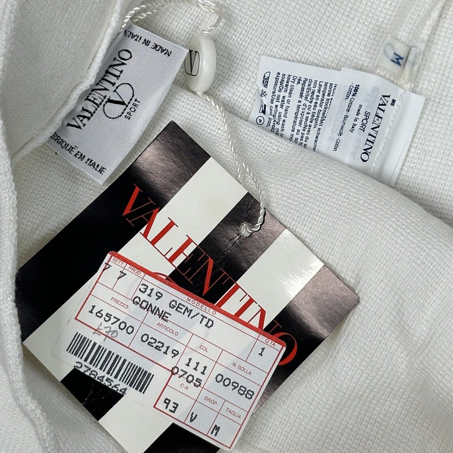 Vintage Valentino Sport Tennis Skirt 29w White Made In Italy NWT 80’s