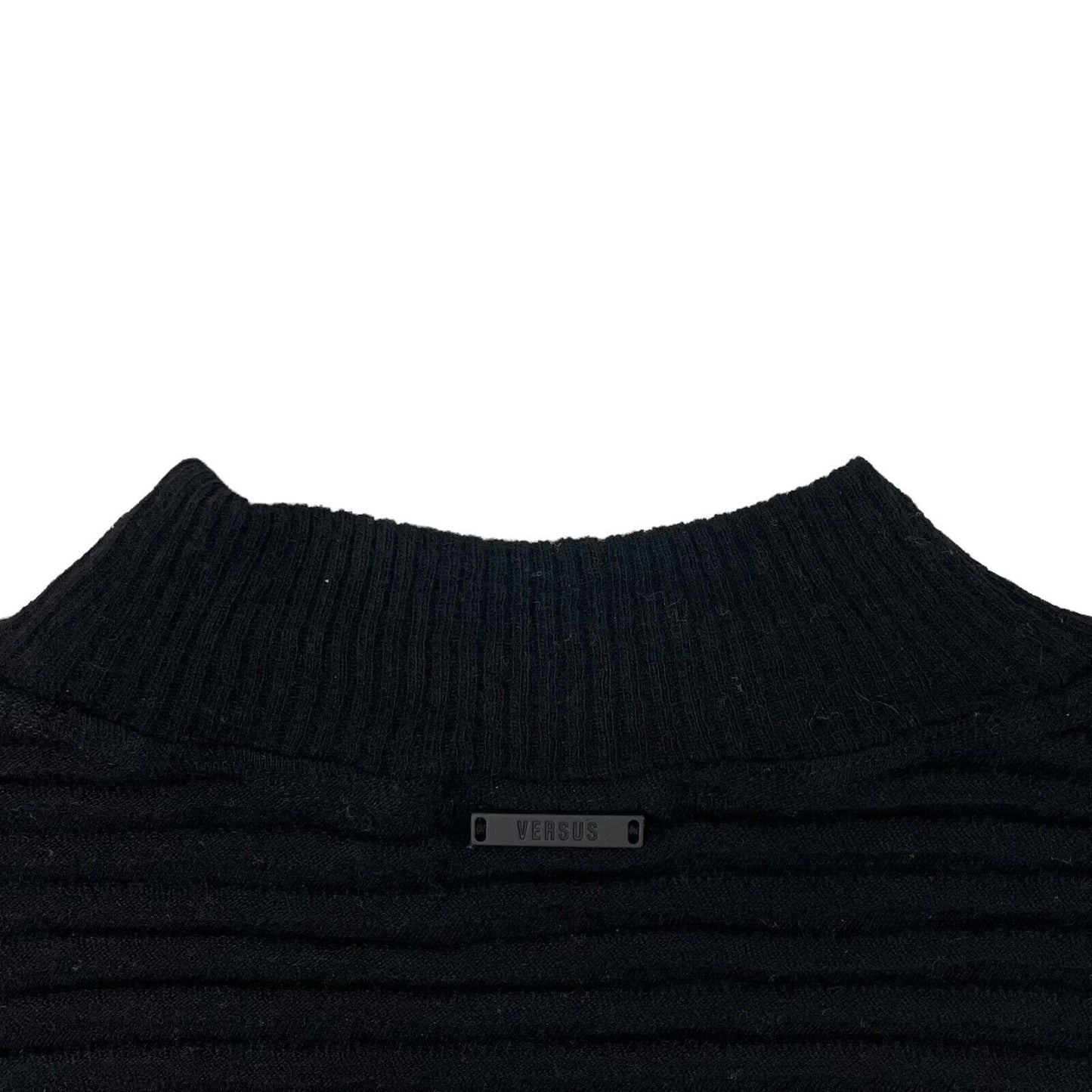 Versace Versus Wool Jumper Womens Small Black Made In Italy