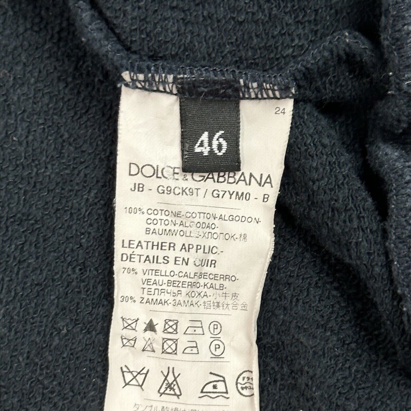 Dolce And Gabbana Plaque Jacket Men’s Medium Made In Italy Black