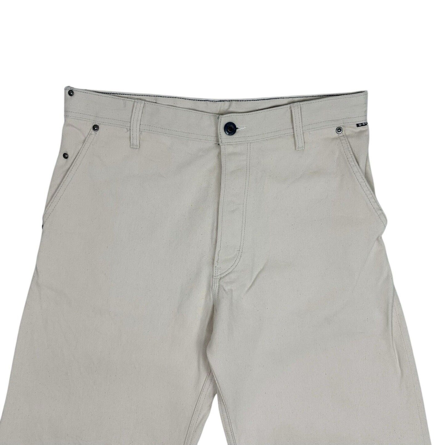 G-Star Raw Grip Loose Jeans 32w 30l Wide Leg Ecru White