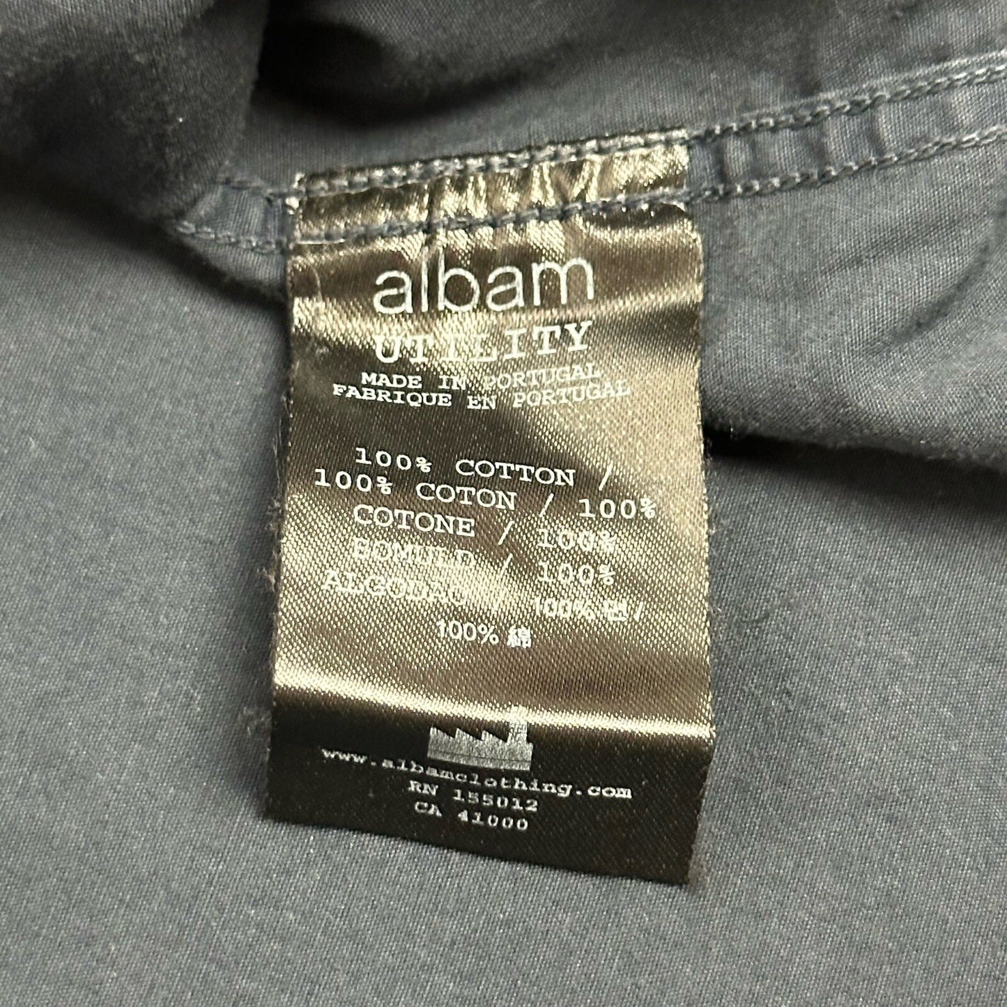 Albam Utility Shirt Men’s Small Navy Blue Made In Portugal